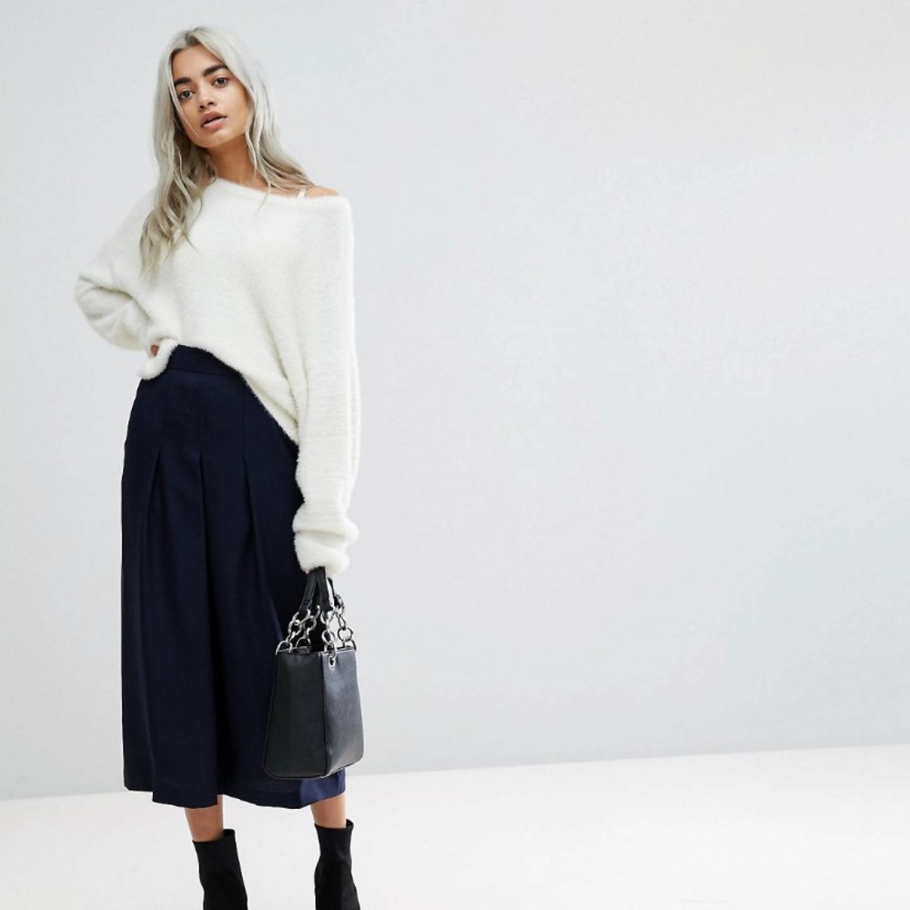 Tailored column skirt, Navy, US 2 Petite
